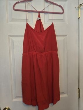 Madewell Silk Red Spaghetti Strap Dress